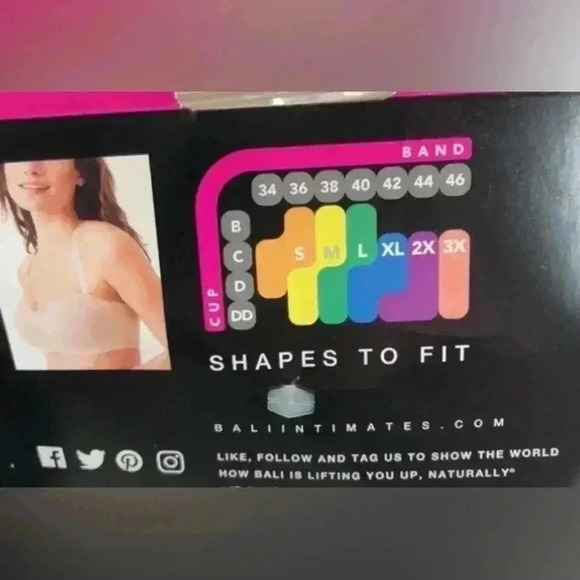 Bali Cool Comfort Fabric Flex Fit Bra size XL Light Beige 7 ways to wear NWT - Picture 12 of 12